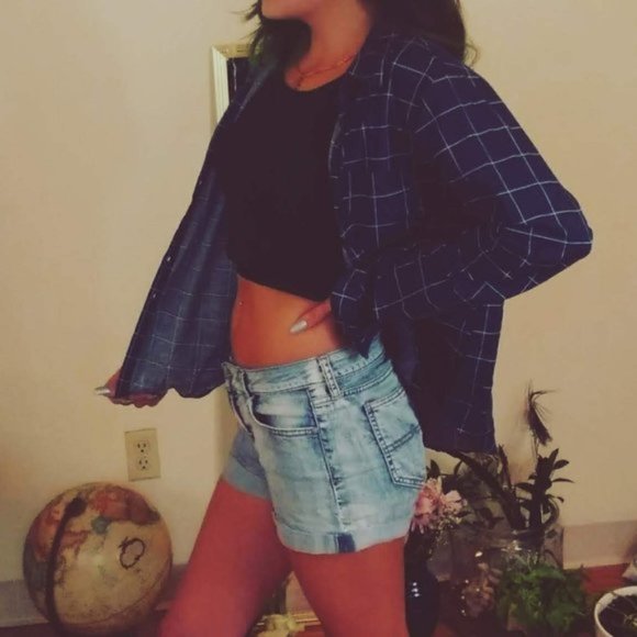 Gingham Oxford Button Down Shirt size L EUC - Picture 2 of 4